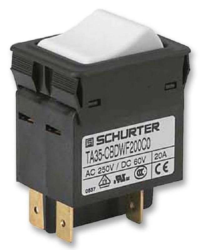 Thermal Circuit Breaker, TA35 Series, 12 A, 2 Pole, 32 VDC, 240 VAC, Panel