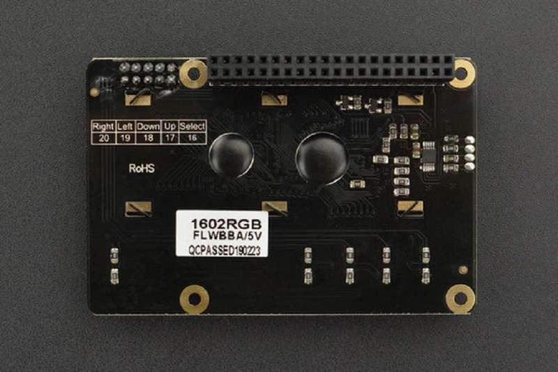 DFRobot, LCD KeyPad HAT with RGB Font (Compatible with Raspberry Pi 4B/3B+)