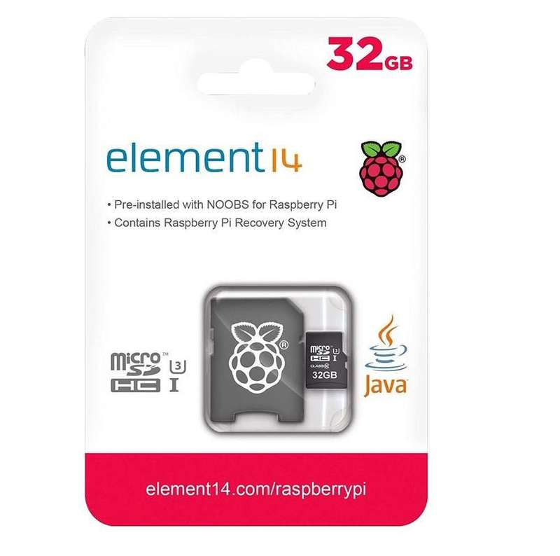Raspberry Pi NOOBS MicroSD Card, MicroSDHC Card Class 10, 32 GB