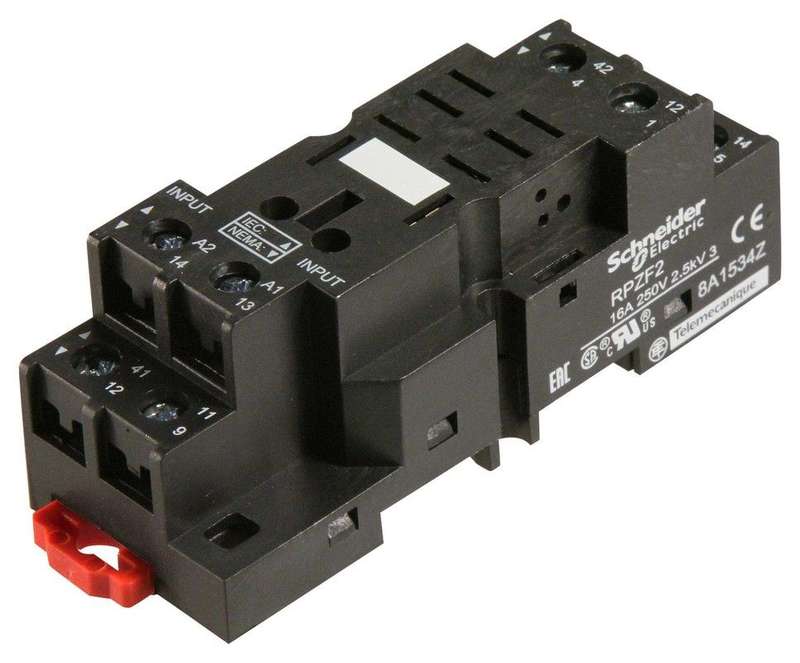 Schnider, Relay Socket, DIN Rail, Screw, 8 Pins, 16 A, 250 VAC
