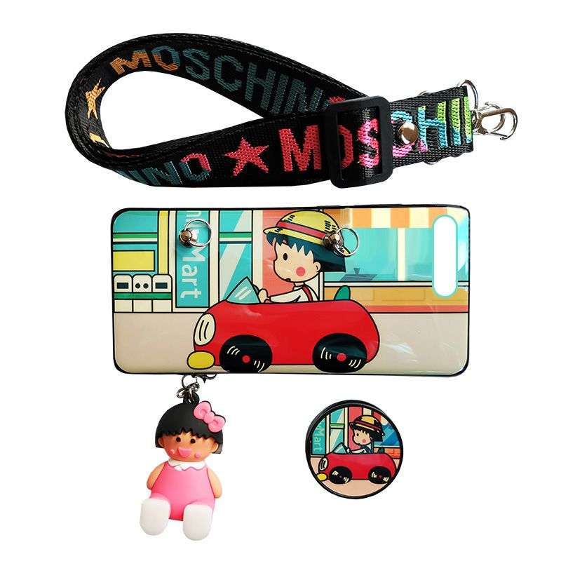 DHAO-Chibi Maruko-chan Silicone Cellphone Case With Lanyard - iPhone 7 Plus