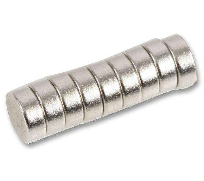 Duratool, Magnets, Pack of 10, Button, Rare Earth, 8mm x 3mm, , D01766
