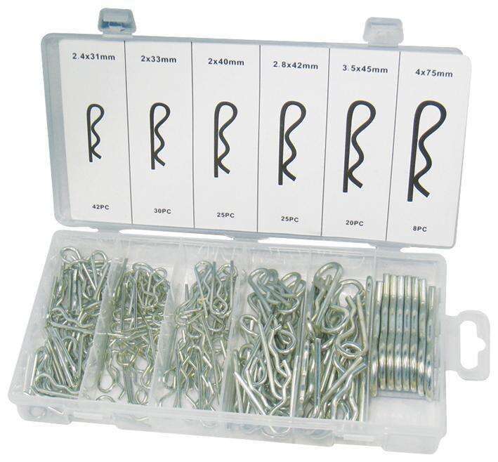 Duratool: Hitch Pin Set - Steel - Assorted Sizes - 150 Pieces - D01894