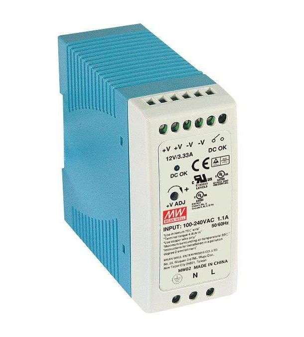 Mean Well, AC/DC DIN Rail Power Supply (PSU), ITE, 1 Output, MDR-40-24
