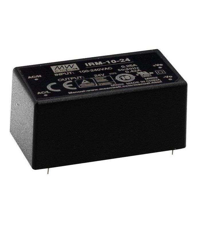 Mean Well, AC/DC PCB Mount Power Supply (PSU),1Output, 10 W, IRM-10-12