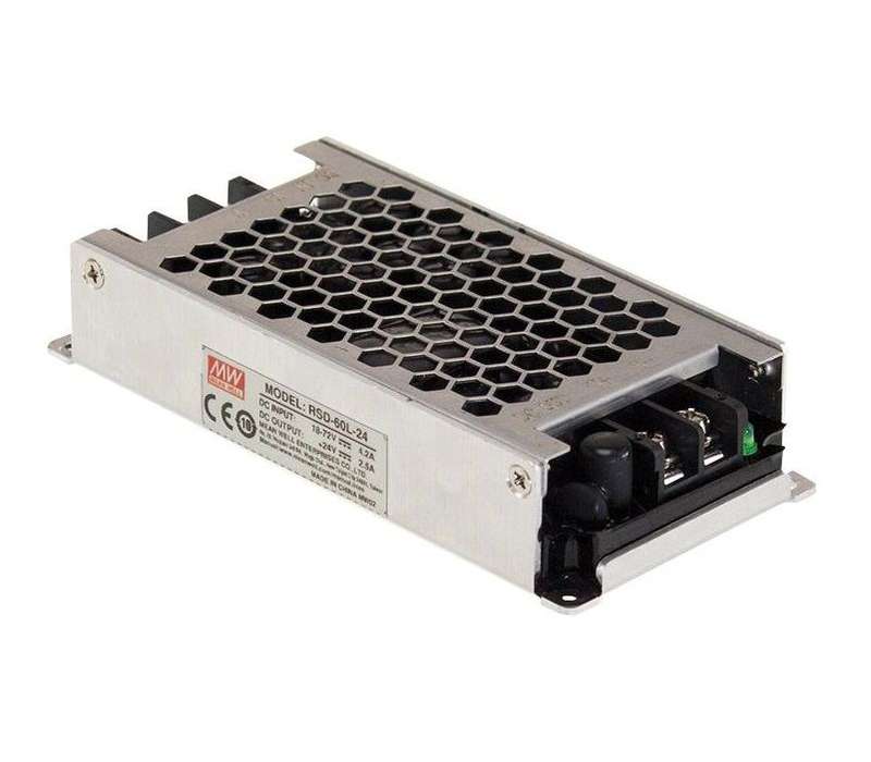 Mean Well, DC/DC Converter, Railway, 1 Output, 60 W, RSD-60H-12