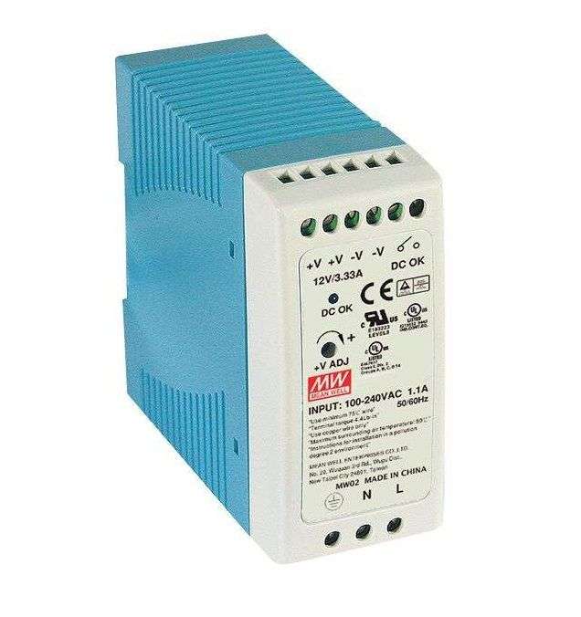 Mean Well, AC/DC DIN Rail Power Supply (PSU), ITE, 1 Output,30W,5V,MDR-40-5