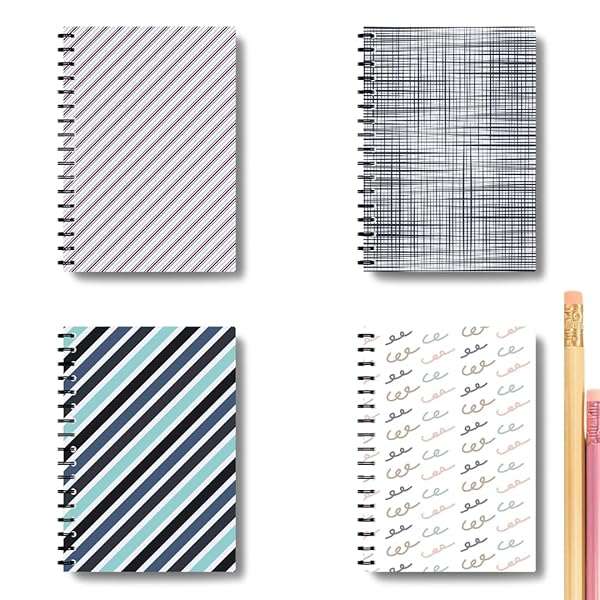 Unisex Gift Set for Men & Women, 4 Pack Combo Hardcover Journals [Hardcover-spiral]