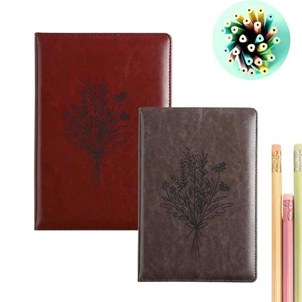 A5 Leather Journal Planner  2 Pack Softcover Notebook Set [Hardcover]