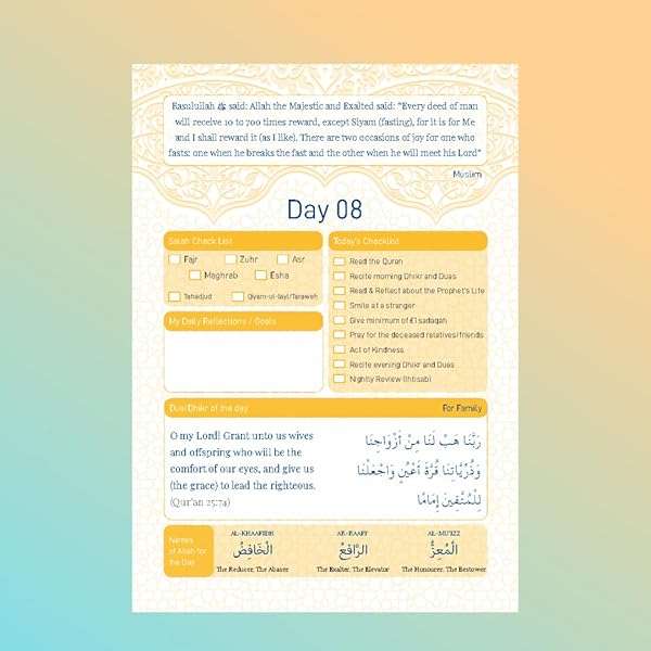 Ramadan Planner and Ramadan Journal with Islamic Duas and Prayer Tracker