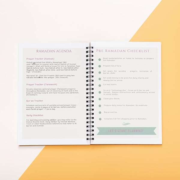 Ramadan Journal Planner with Islam Quran Quotes and Duas Habit Tracker