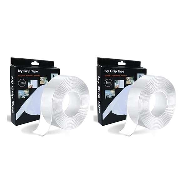 Ivy Grip Tape Multipurpose Double Sided Tape and High Strength Nano Tape for Mounting Tape 2 Pack