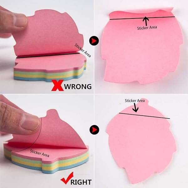Sticky Notes Self Adhesive Memo Pad Multi Color and Shapes 5 Pack Combo for Office School and Home