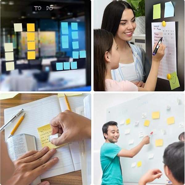 Sticky Notes Self Adhesive Memo Pad Multi Color and Shapes 5 Pack Combo for Office School and Home