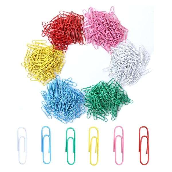 Paper Clips 270 Pack Medium Size Colored PaperClips Assorted Colors for Office School and Paperwork