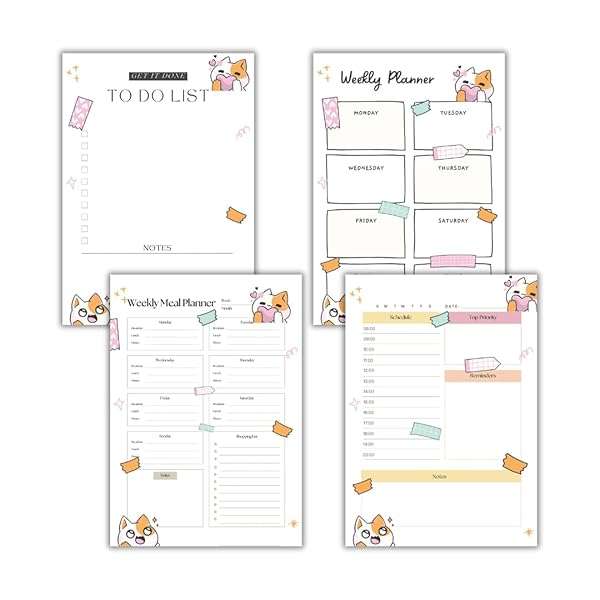 A5 Planners with Meal Planner and To Do List