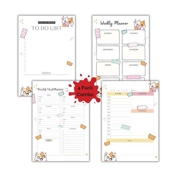 A5 Planners with Meal Planner and To Do List