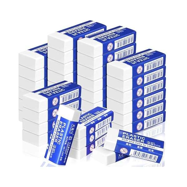 Erasers and Pencil Rubbers, Large, 15 Pack