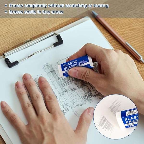 Erasers and Pencil Rubbers, Large, 15 Pack