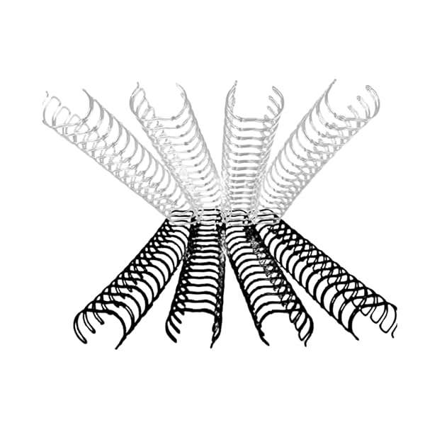 Wire Binding Elements and Comb Ring Spines with 2:1 Pitch and 11mm 50 Pack Combo (White)