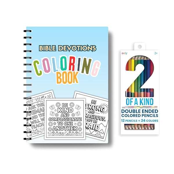 Bible Devotions Coloring Book with Scripture Verses and Coloring Pens [Ring-bound] Valenna