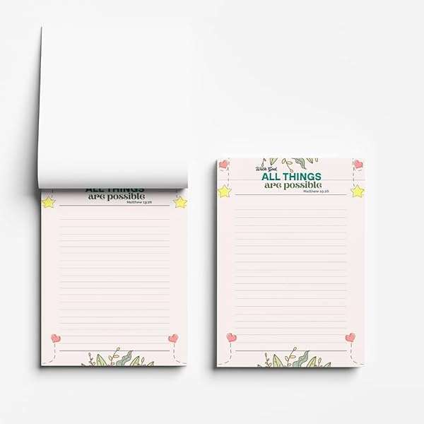 Bible Notepads and Writing Pad with Verses and Faith Quotes 2 Pack