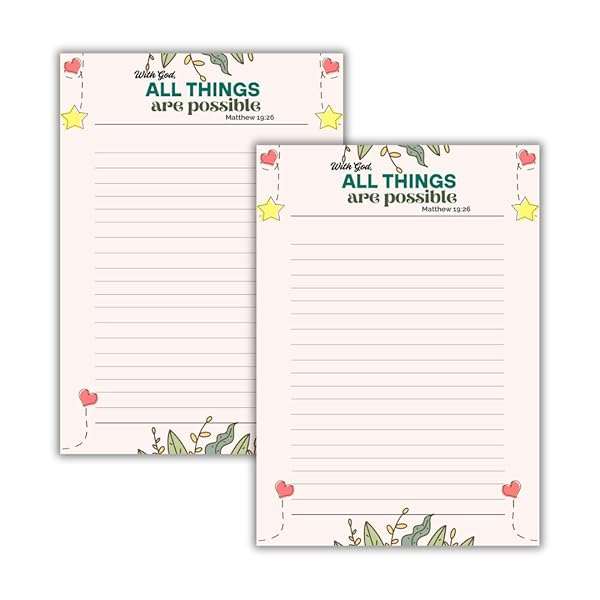 Bible Notepads and Writing Pad with Verses and Faith Quotes 2 Pack