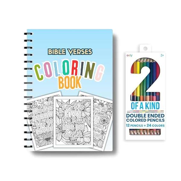 Bible Verses Coloring Book with Faith Quotes and Coloring Pens [Ring-bound] Valenna