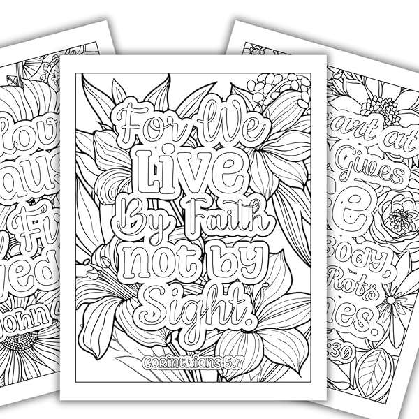Bible Verses Coloring Book with Faith Quotes and Coloring Pens [Ring-bound] Valenna