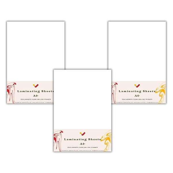 Self-Adhesive Laminating Sheets, Cold Laminate Pouches, 3 Pack Combo