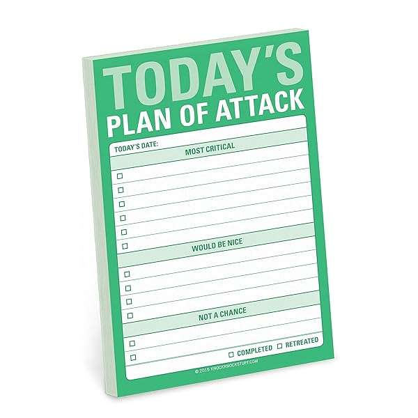 Knock Knock Today`s Plan of Attack Great Big Stickies [Mass Market Paperback] Knock Knock