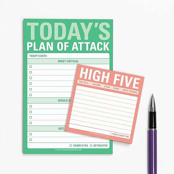 Knock Knock Today`s Plan of Attack Great Big Stickies [Mass Market Paperback] Knock Knock
