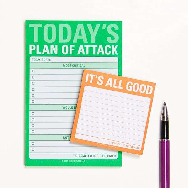 Knock Knock Today`s Plan of Attack Great Big Stickies [Mass Market Paperback] Knock Knock