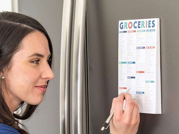 Sweetzer & Orange FastCheck Grocery List Magnet Pad for Fridge. 6x9 Magnetic Notepad with Prin...