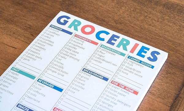Sweetzer & Orange FastCheck Grocery List Magnet Pad for Fridge. 6x9 Magnetic Notepad with Prin...