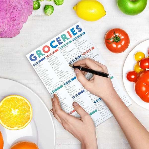 Sweetzer & Orange FastCheck Grocery List Magnet Pad for Fridge. 6x9 Magnetic Notepad with Prin...
