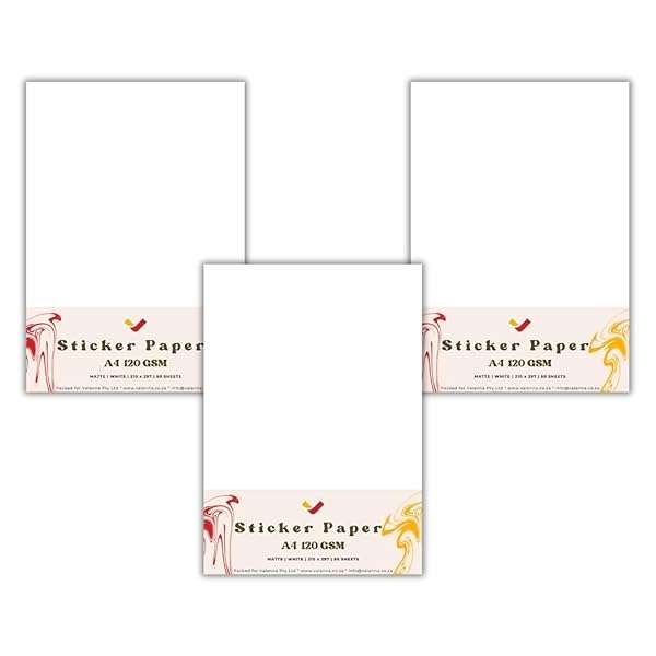 Matte Sticker Paper and Self Adhesive Photo Paper, 3 Pack Combo