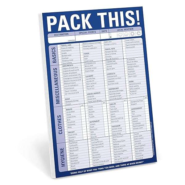 Pack This! Pad (Blue) [Office Product] Knock Knock