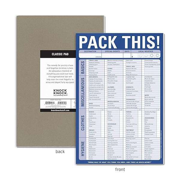 Pack This! Pad (Blue) [Office Product] Knock Knock