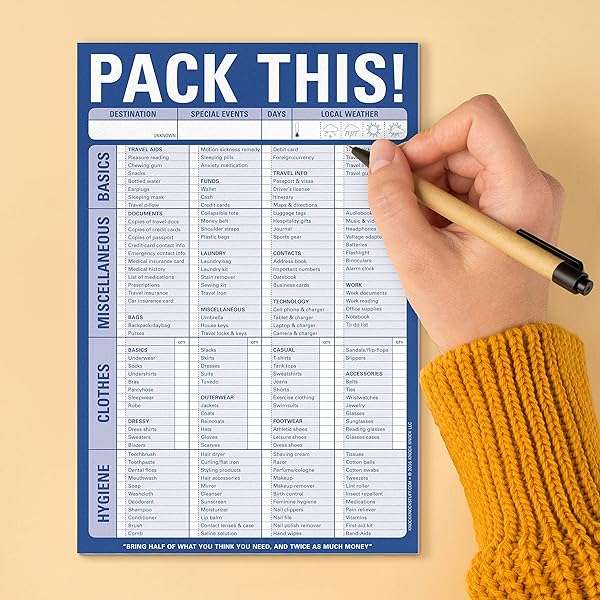 Pack This! Pad (Blue) [Office Product] Knock Knock