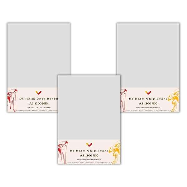 De Halm Grey ChipBoard A3 and A4 Kraft Board 20 Pack (A4)