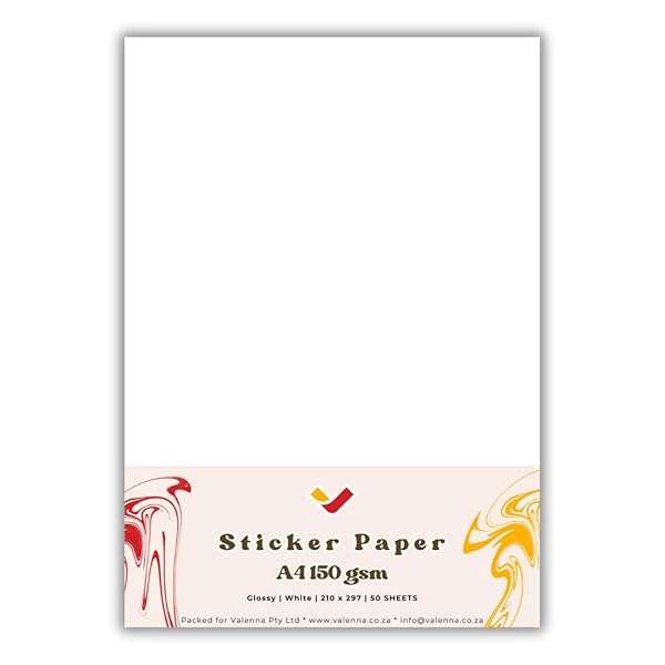 Glossy Sticker Paper and Self Adhesive Photo Paper,50 Pack