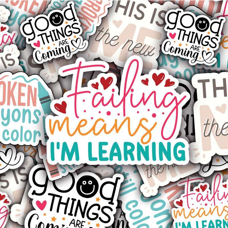 Affirmation Stickers and Motivational Sticker Pack with Positive Journal Encouraging Quotes for S...