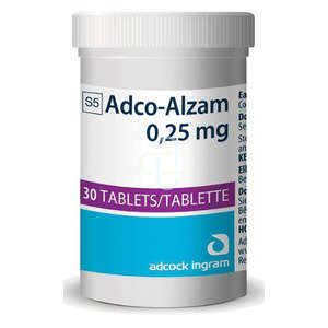ALZAM 0.25MG  30 TABLETS SS5