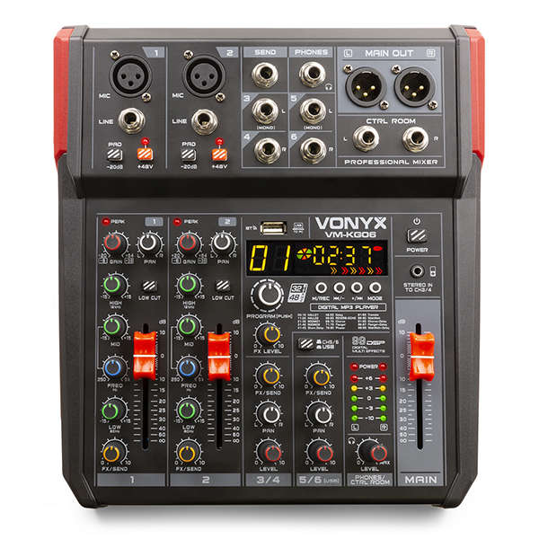 Vonyx - Vm-Kg06 6Ch Music Mixer Bt/Mp3/Usb/Dsp Record