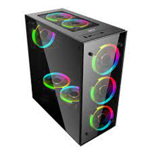 RCT Jazovo Plus Glass ATX Mid Tower Desktop Chassis - 500W PSU Included