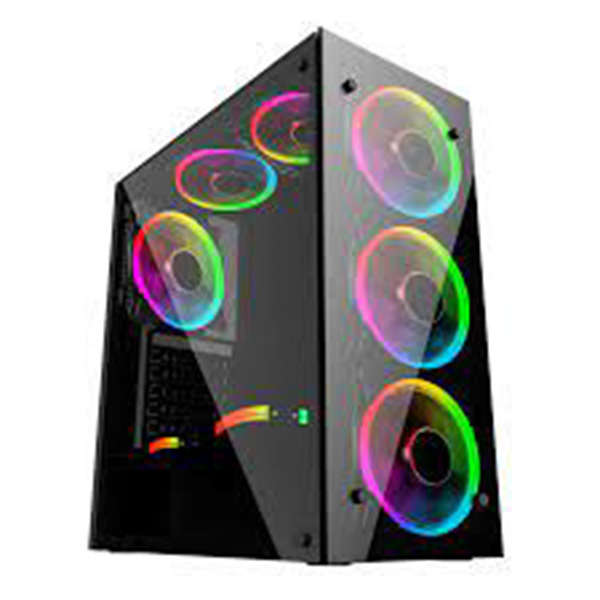 RCT Jazovo Plus Glass ATX Mid Tower Desktop Chassis - 500W PSU Included