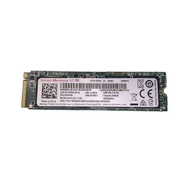 Union Memory SSS0L25132 AM6672 256GB M.2 2280 NVMe PCIE 3.0 X4 OEM Solid State Drive