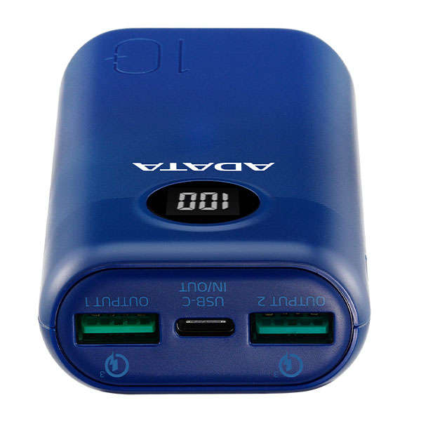 Adata AP10000QCD-DGT-CDB  10000mAh Blue Power Bank
