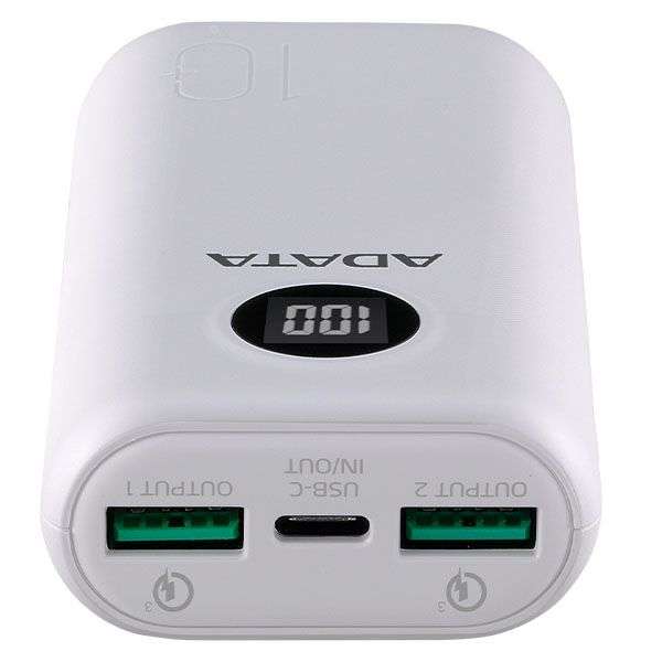 Adata AP10000QCD-DGT-CWH 10000mAh White Power Bank